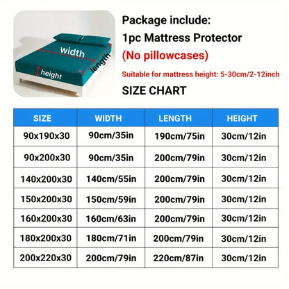 1pc Waterproof Mattress Protector (no Pillowcases), Soft and Breathable Fitted Sheet with Deep Pocket for Single or Double Bed