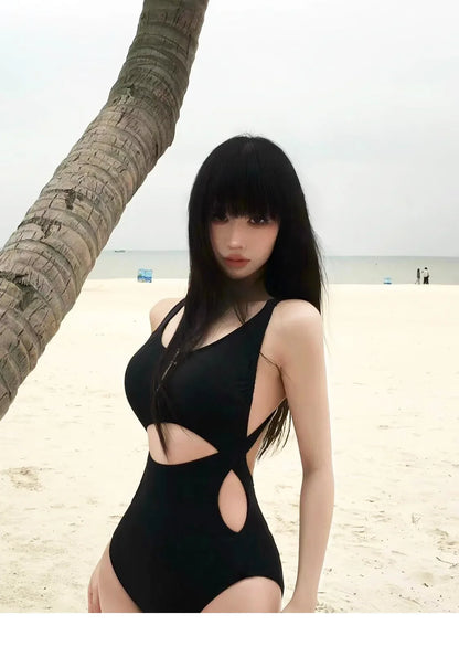 New Vacation Design with Hollowed Out Triangular Jumpsuit To Cover The Belly and Make You Look Slimmer, Hot Spring Swimsuit