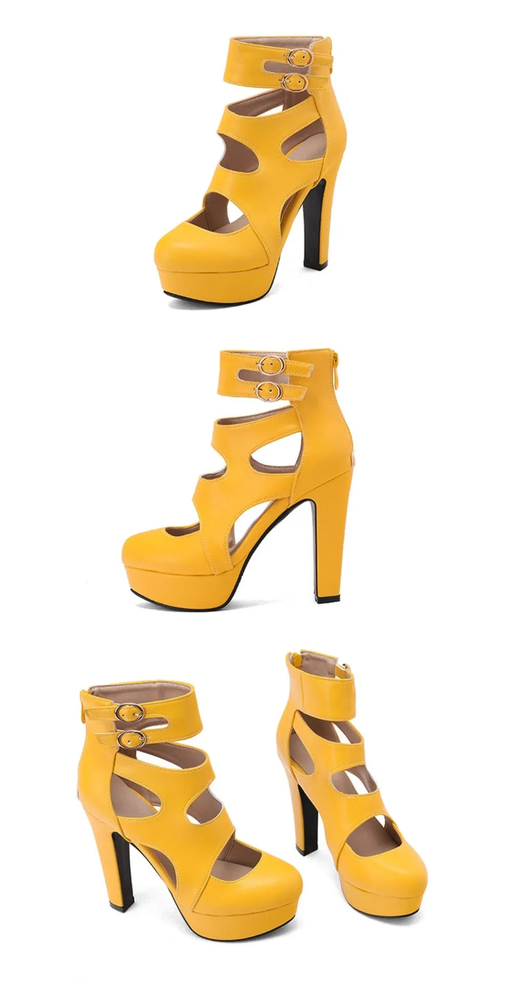 Trendy Hot Sale Summer Fashion Peep Toe Platform High Heels Roman Ankle Sandals Woman&
