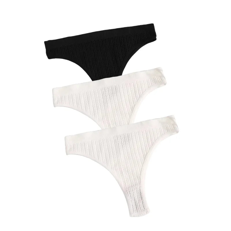 3Pcs/Set Seamless Panties Women Low Waist Briefs Soft Underwear Solid Color Sexy Lingerie Female Underpants Stretch Panty