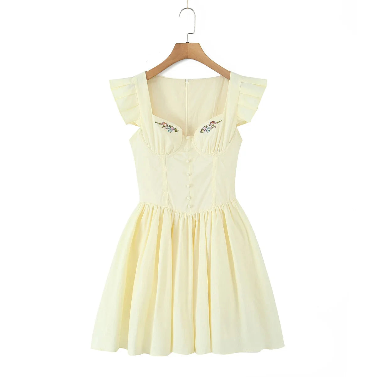 Floral Embroidery Cotton Summer Women&