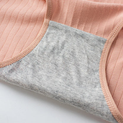 4Pcs/Set Women Cotton Panties Low Waist Briefs Breathable Comfort Underwear Sexy Lingerie Solid Color Underpants Intimates M-XL
