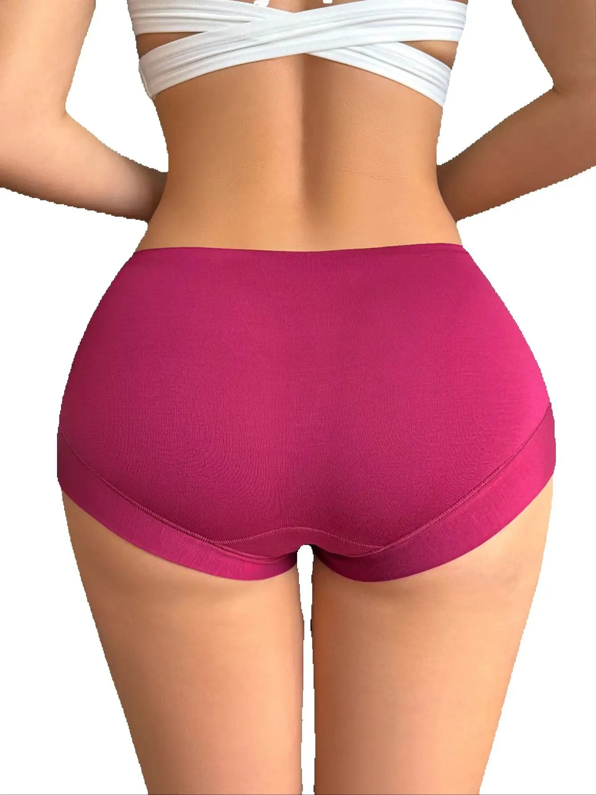 7PCS Solid Basic Women Panties High Stretch Seamless Underwear Comfortable Ladies Boyshort Panties
