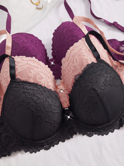 3Pcs Floral Lace Women&
