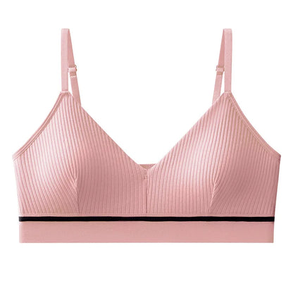 Women Cotton Tube Tops Wire Free Bra Solid Color Adjusted Straps Lingerie Breathable Underwear Push Up Tube Bra Cropped Top