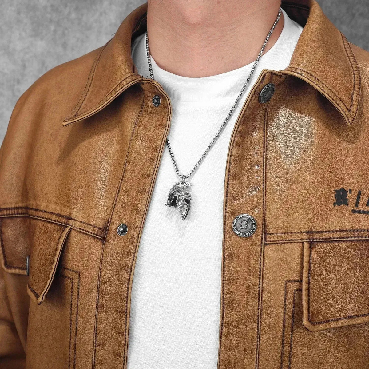 Spartan Roman Helmet Men Necklaces With Pendant Stainless Steel Jewelry For Male Women Punk HipHop Accessories Gifts Wholesale