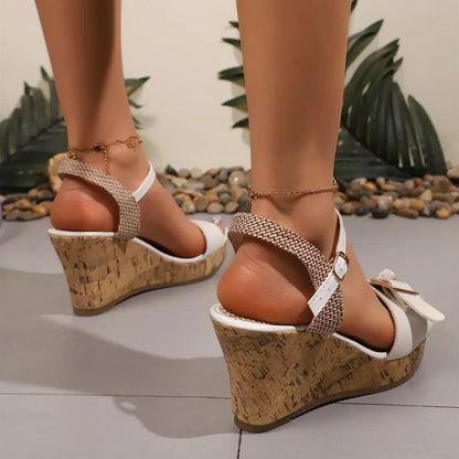 Cork Wedge Sandals for Women, Waterproof Platform, Thick Sole, 2026 Adjustable Buckle Strap, Cork Wedge Sandals for Women,
