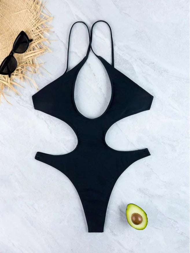 DEKA Vintage Plus Size Solid Sexy Bikini Set Women One Piece Swimwear Tummy Control Swimsuit Bathing Suit Beachwear