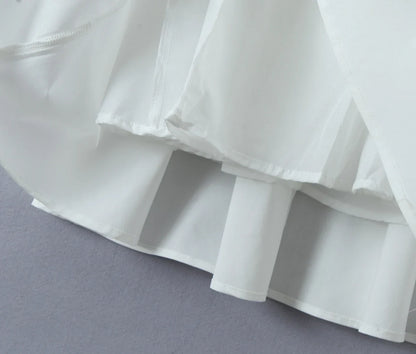 Bowknot Ruffles Light Blue Midi Dress Women&