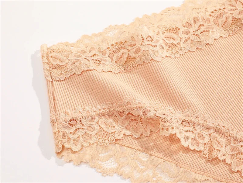 Comfortable Cotton Lace Panties for Women – 4-Piece Set, S–XL