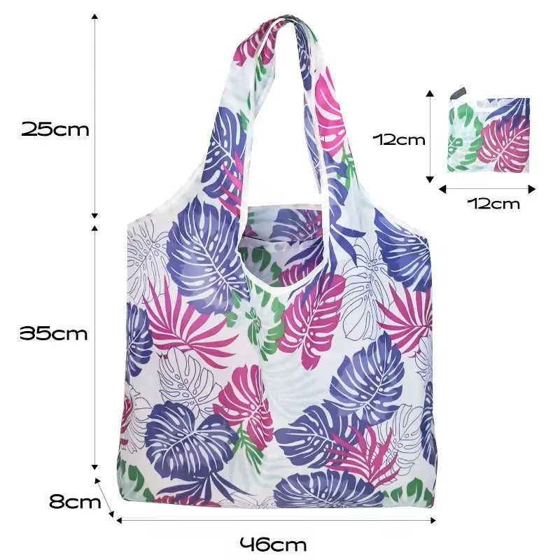 Leopard Print Large Capacity Handbag For Women Folding Shopping Bag For Daily Errands