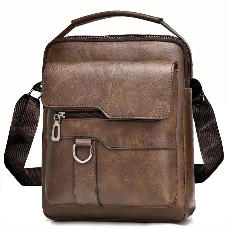 PU Shoulder Bag For Men With Handle Crossbody Briefcase And Casual Daypack For Work