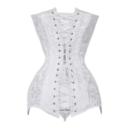 White Bridal Corselet Long Torso Waist Training Corset Lingrie Bones Overbust Hourglass Body Shaper Corset Size XS-6XL 942