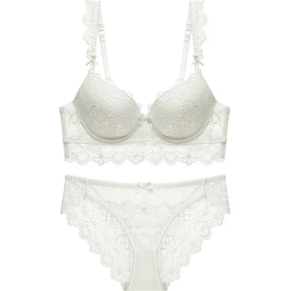 Europe Plus Size Women Lingerie Sexy Lace Embroidery Push Up Bra Set Romantic Red Underwear Comfortable Bras and Panties Set