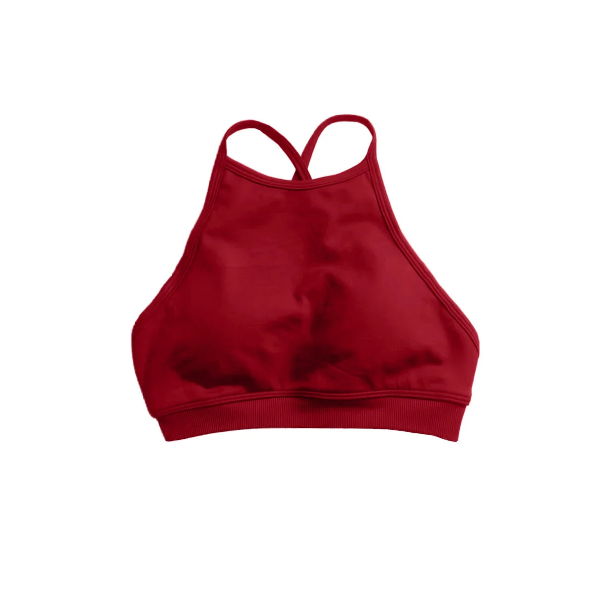 NCLAGEN Dynamic High Neck Backless Sports Bra Support Back Cross Fitness Underwear Push-up Gym Clothes Workout Sports Tank Top