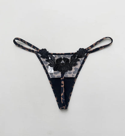 Floral Embroidery Sexy G String Underwear Women Panties T-Back Briefs Female Lingerie Erotic Girls Thongs Bikini Size S-XXL
