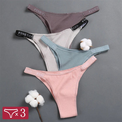 Premium Cotton Briefs for Women – Seamless Low-Rise Panties (3-Piece Set)