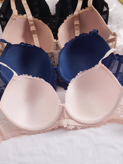 4Pcs Daily Plus Size Floral Lace Women&