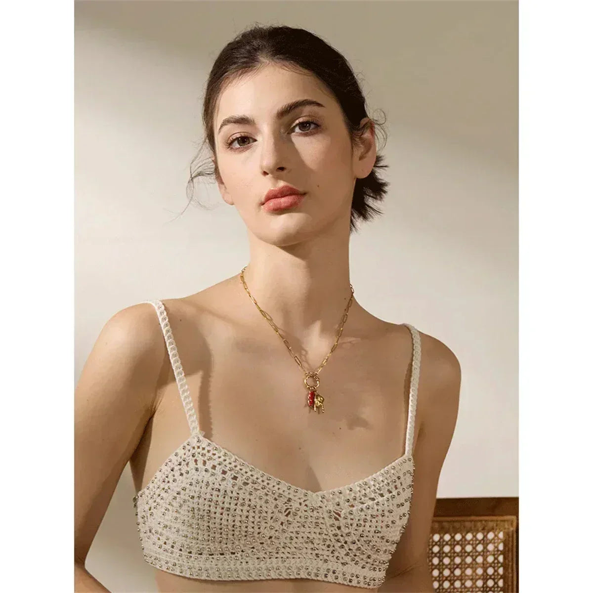 Classic Hot Selling Bull Horn Sacred Heart Detachable Pendant Necklace for Women&