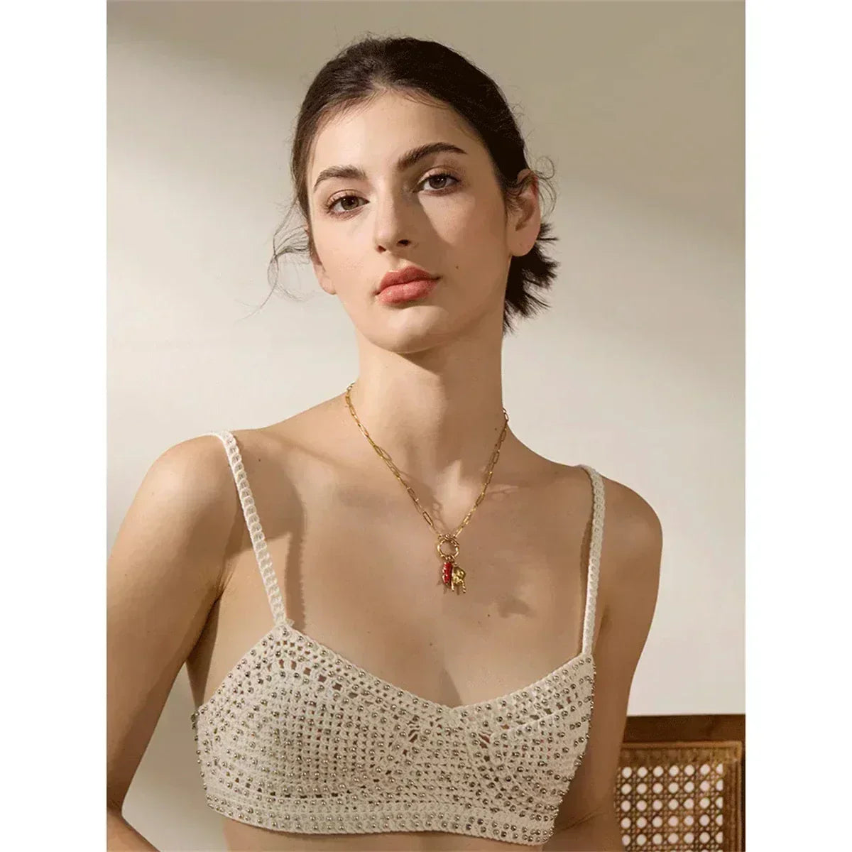 Classic Hot Selling Bull Horn Sacred Heart Detachable Pendant Necklace for Women&