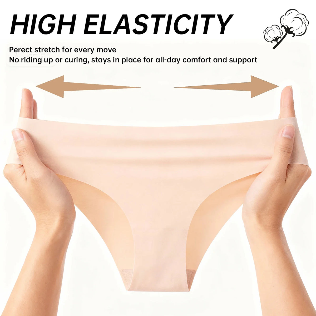 7PCS/Set Women High Waist Seamless Underwear Breathable Comfort Briefs S-2XL