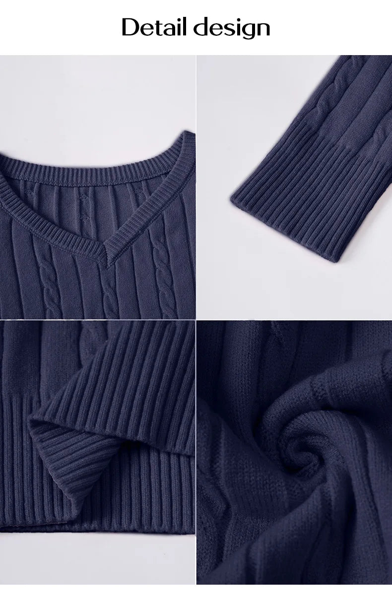 Phantasy Retro Solid Color Sweater Winter Women&