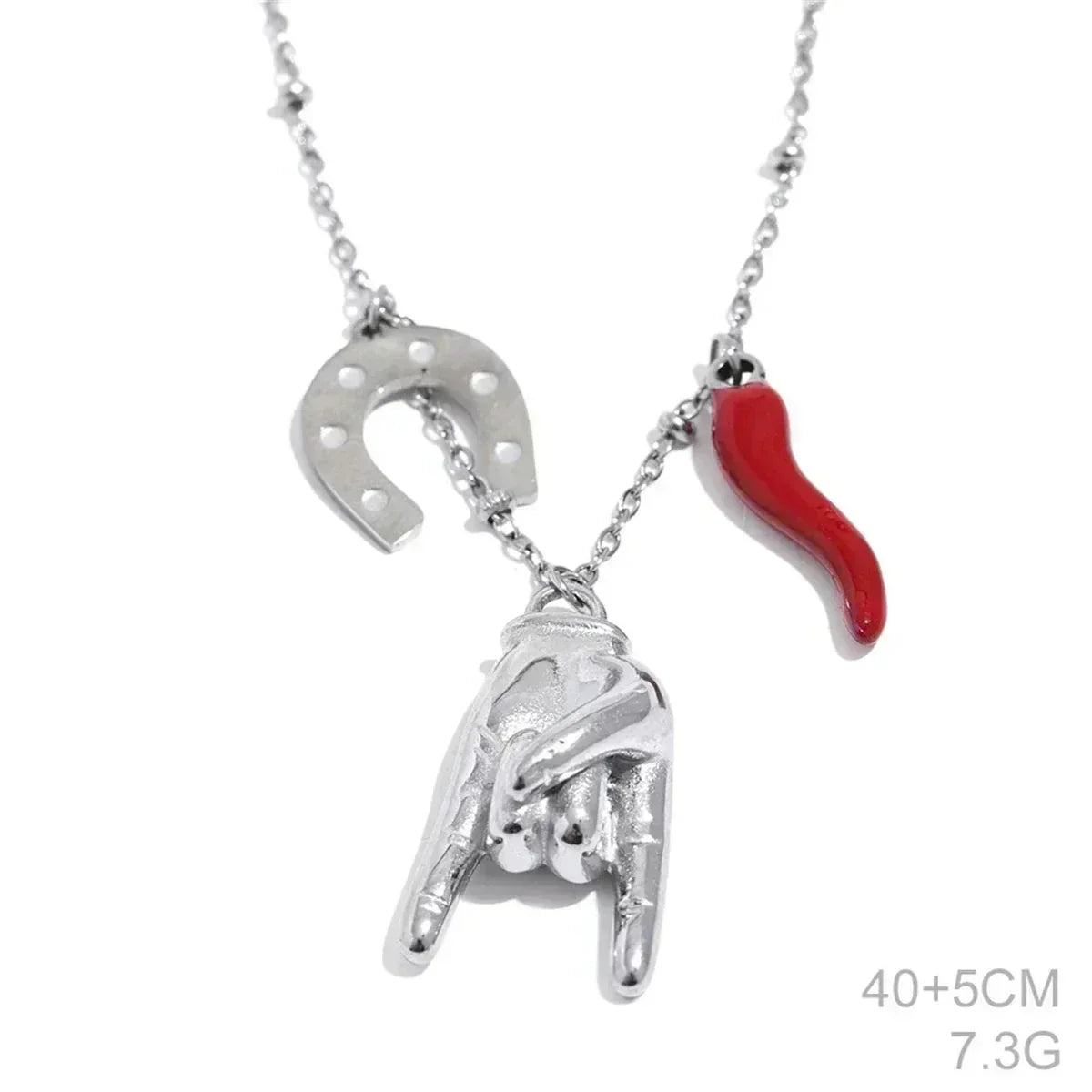 Classic Hot Selling Bull Horn Sacred Heart Detachable Pendant Necklace for Women&
