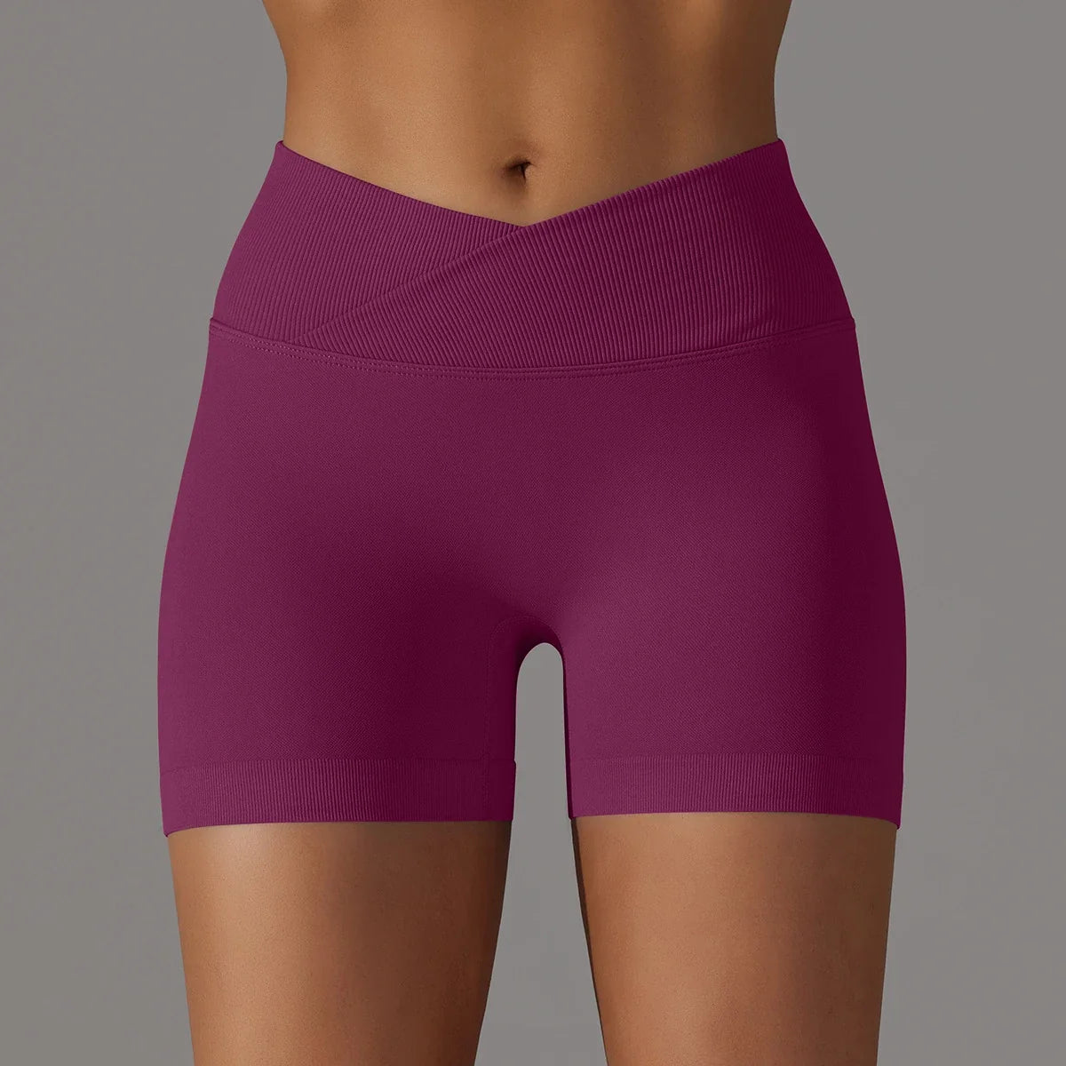 Summer V-waist peach hip lifting tight fitting three part pants, high waist yoga shorts, running speed drying seamless yoga pant