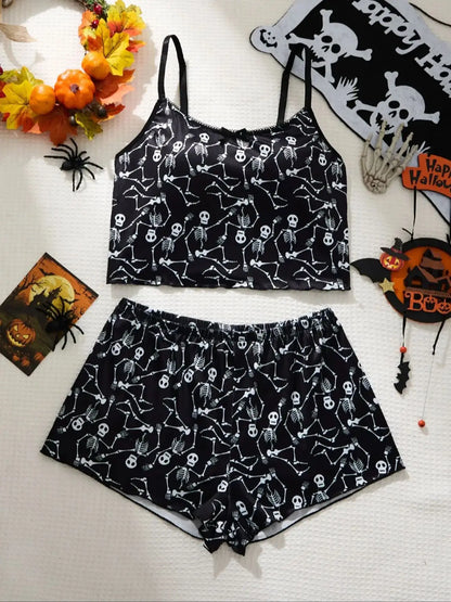 Ladies Sleepwear Set Strap Top And Short Pants Home Clothes Comfortable Soft Material Women&