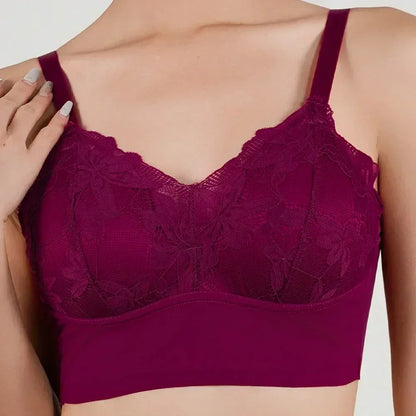 Hot Full Cup Thin Underwear Small Bra Plus Size Wireless Adjustable Lace Women&