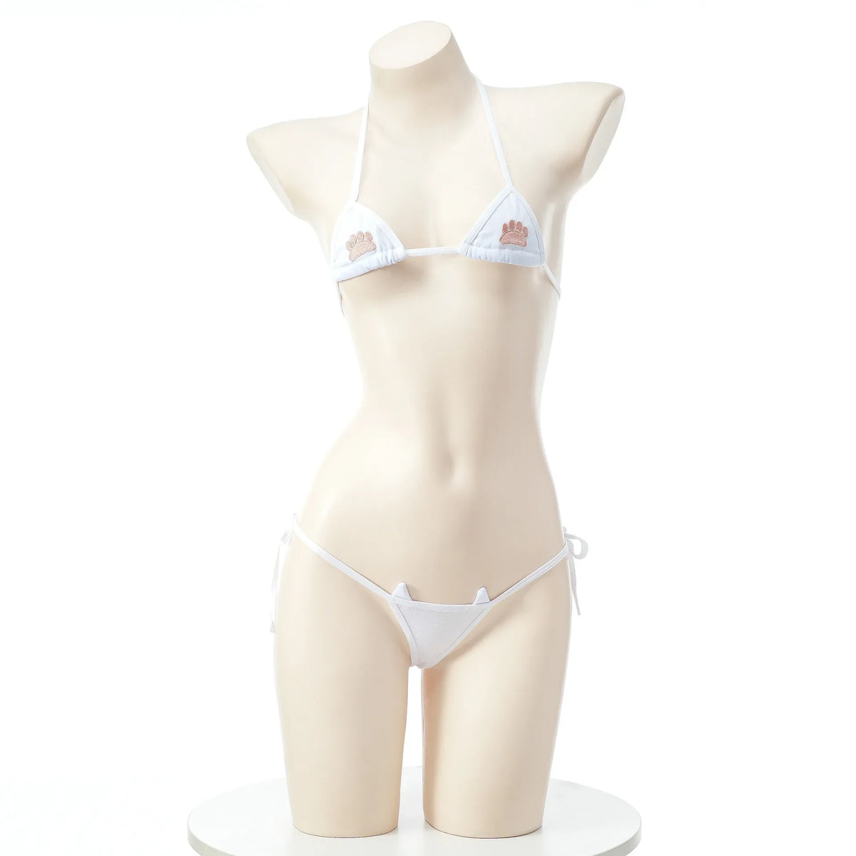 Japanese Kawaii Sexy Lingerie Women Bikini Set Cat Claw Printed Three Point Micro Bra and Panties Mini Swimsuit Bathing Suit