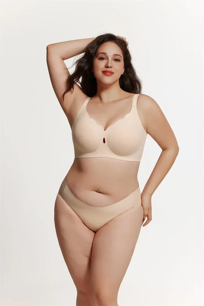 Wireless Comfortable Bra Large Cup Seamless Anti-Sagging Back Smoothing Underwear Soft Women&