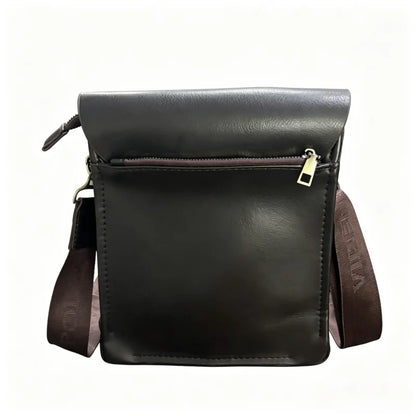 Leisure Business PU Leather Single Shoulder Bag For Men Polo Vertical Satchel - Five Pocket Layout