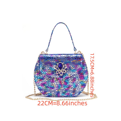 doershow beautiful BLUE Italian Shoes And Bag Sets For Evening Party With Stones Italian Leather Handbags Match Bags!  HWS1-1