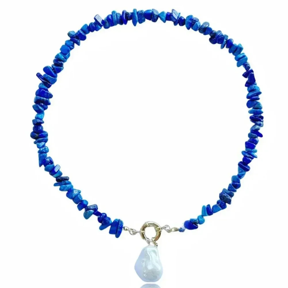 Elegant imitate Barlot Pearl Pendant Choker Necklace Natural Stone Chain For Girls Jewelry Trend Vacation Wedding Gifts X0294
