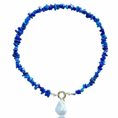 Elegant imitate Barlot Pearl Pendant Choker Necklace Natural Stone Chain For Girls Jewelry Trend Vacation Wedding Gifts X0294