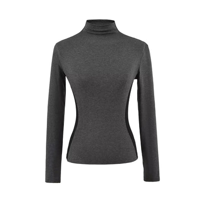 Women High Neck Slim Fit Fleece Base Layer Top