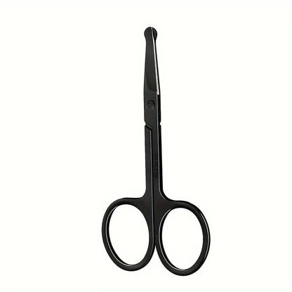 Black Round Head Nose Hair Trimmer, Stainless Steel Safety Nose Trimmer for Men &amp; Women