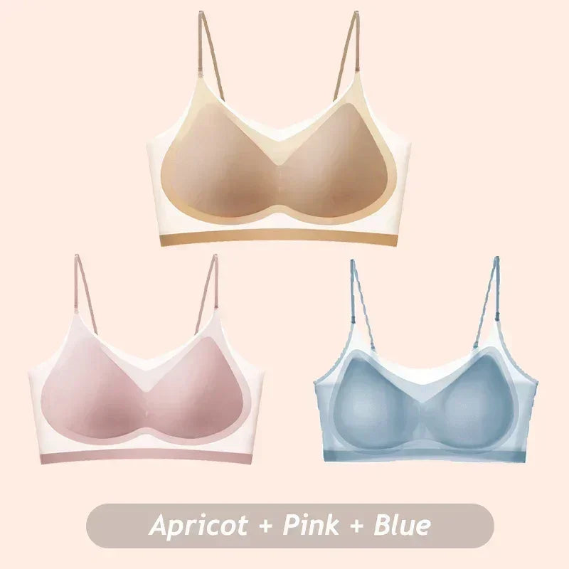 3PCS Ultra-Thin Breathable Ice Silk Top Bras Women&