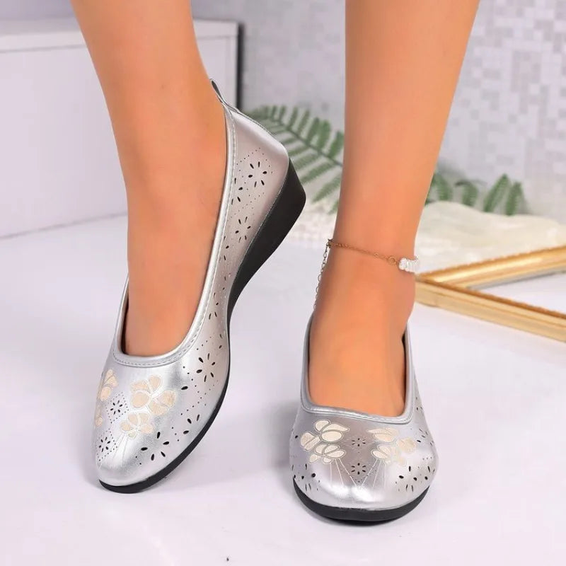 Comfortable Flat Bottom Mom ShoesSoft Surface  Work Casual Women&