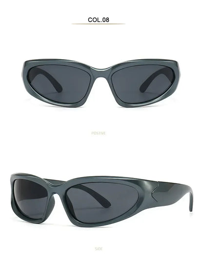 Unique Y2K Designer Luxury Sunglasses Women Rectangle Big Frame Sun Glasses For Men Outdoor UV Protection Classic 2000S Black Sh