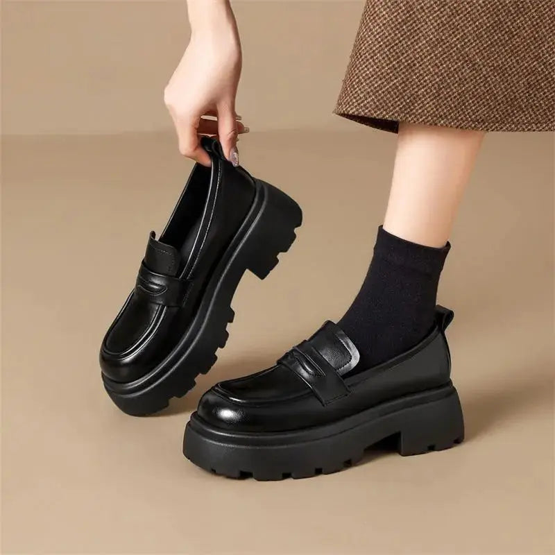 2026 Thick-Soled Waterproof British-Style Women&