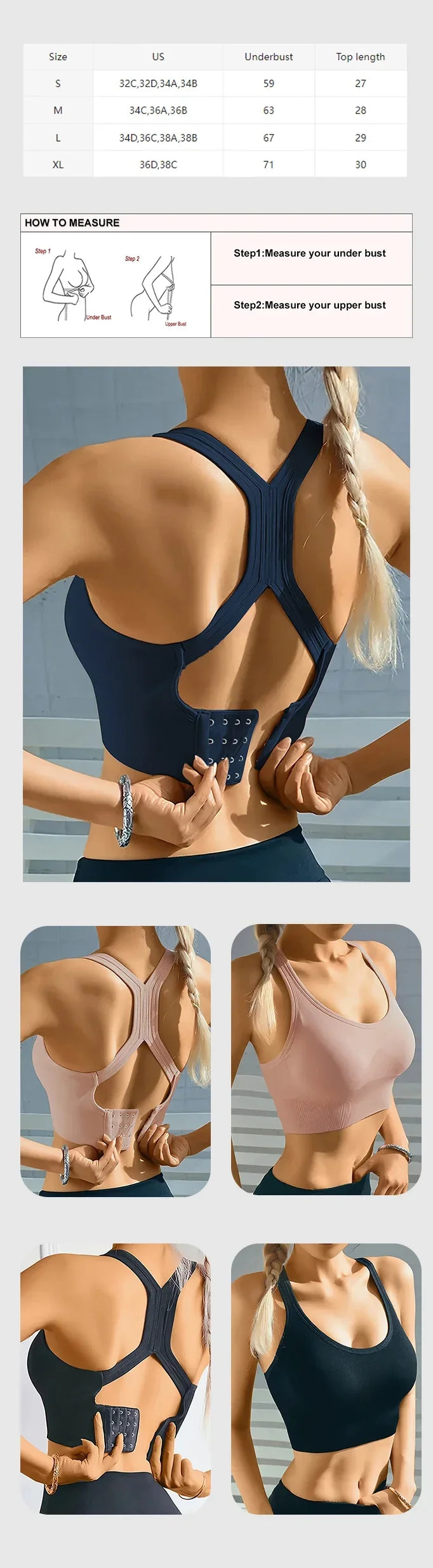 Sports Seamless Comfy &amp; Breathable Push Up Yoga Tank Bra@W4
