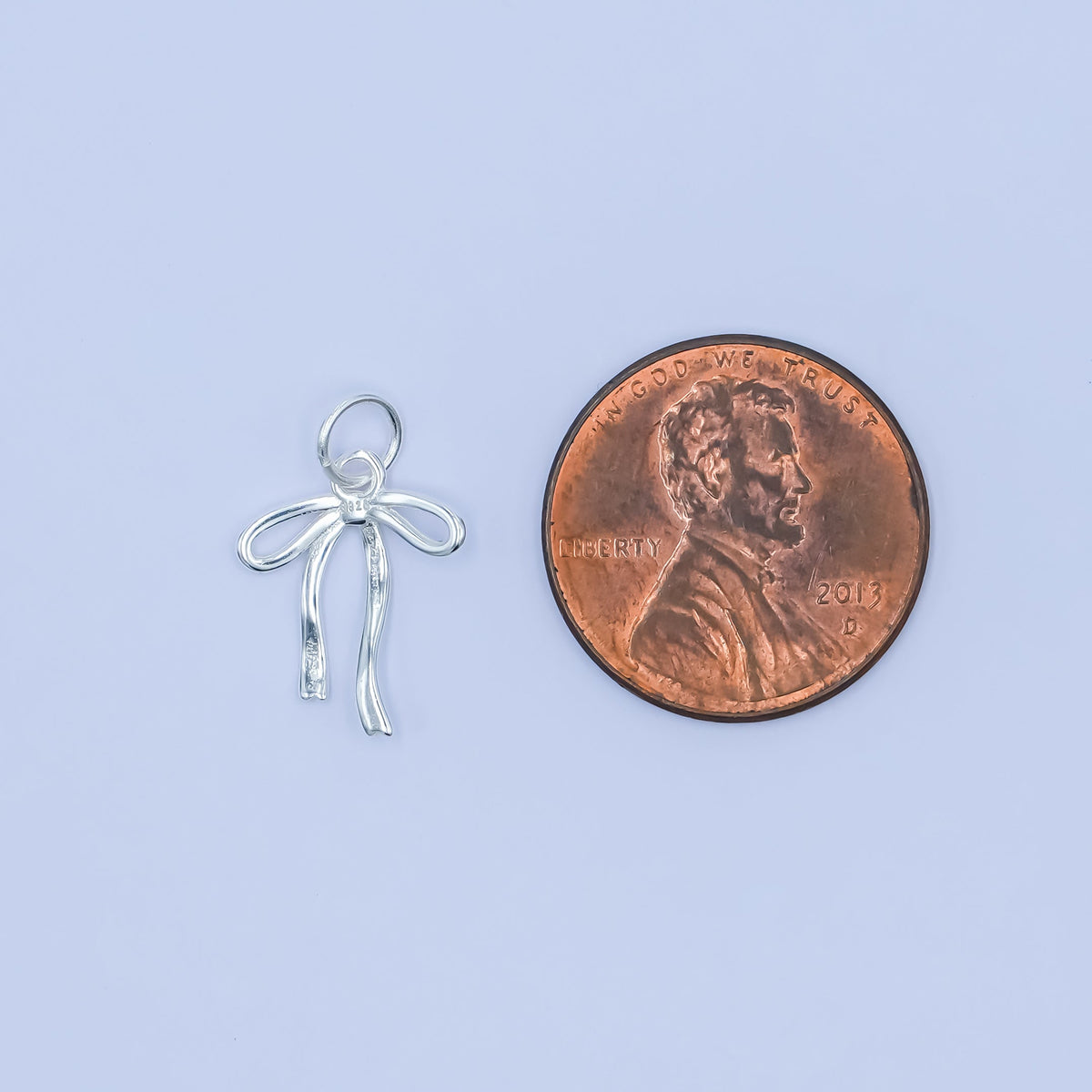 S925 Sterling Silver Ribbon Bow Charm in Gold &amp; Silver | SL-643