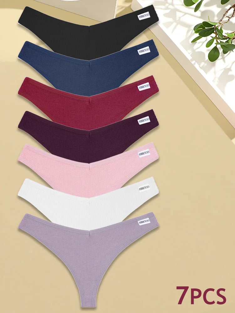 7-Piece Cotton G-String Panty Set for Women – Soft, Breathable Everyday Underwear
