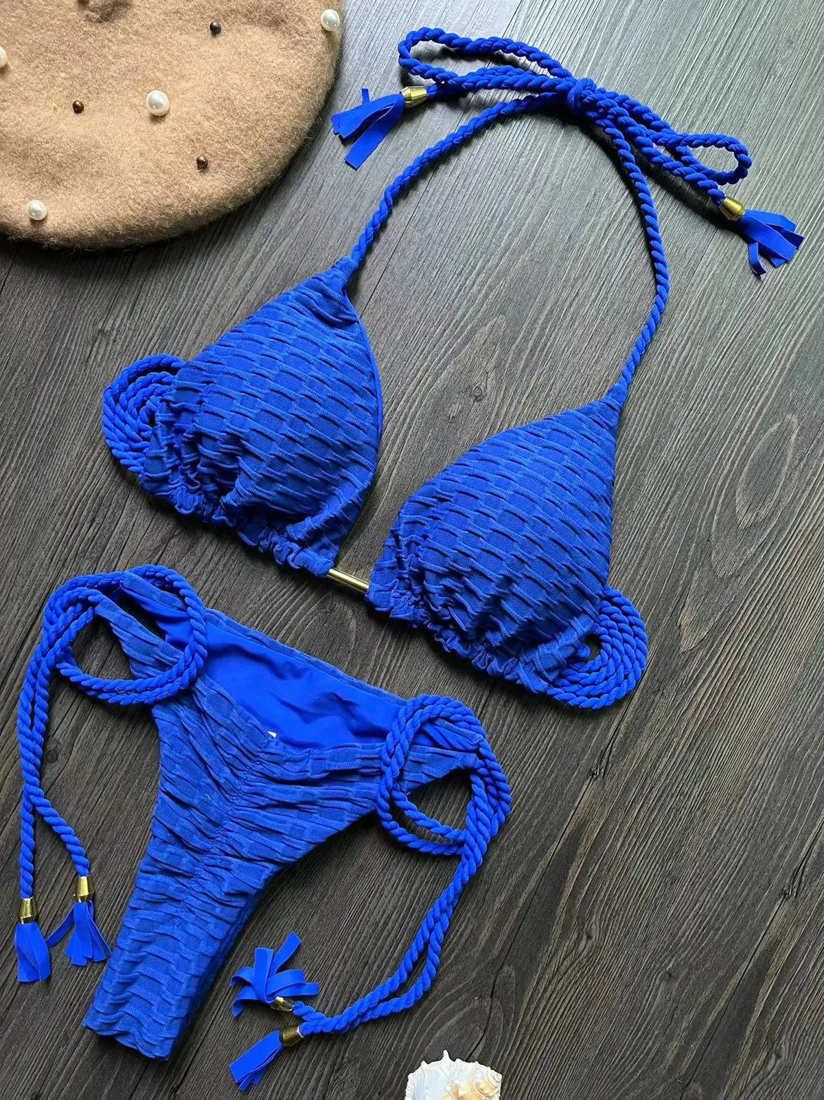2026 new sexy bikini set with braided straps and split swimsuit 2-piece beach swimsuit