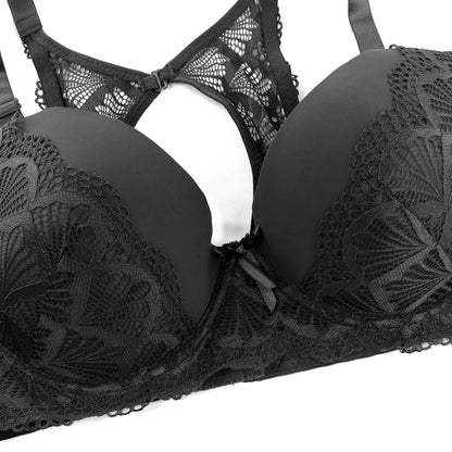 Beauwear Racer Back Lace Bras for Women Plus Size Molded Cup Bra Underwire Bra no Pad