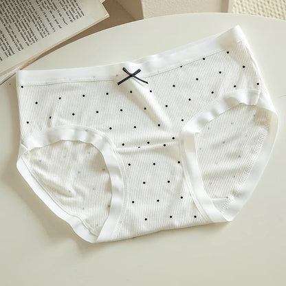 4pcs New Arrival Mid Waist Dot Print Underwear Ladies Sexy Panties for Women Comfortable Girls Briefs Intimates Lingerie