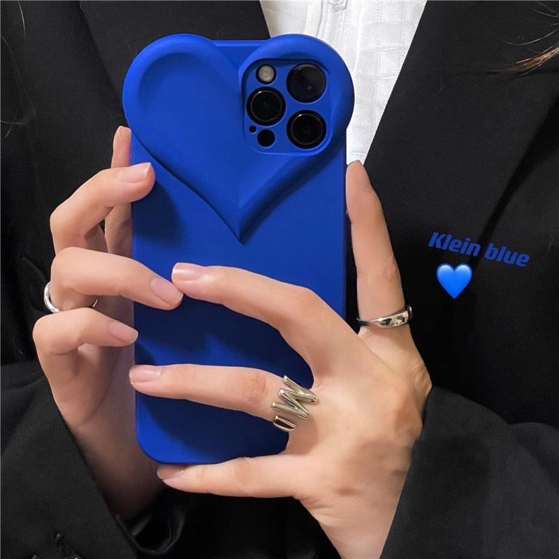 Fashion Cool Black Love Heart Phone Case For iPhone 14 13 Pro Max 12 11 XR XS Dustproof Soft Shockproof Back Cover  Luxury Soft Back Cover Raised Full Camera Protection Bumper Silicone Shockproof Phone Case