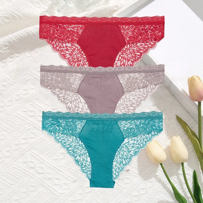 Premium Seamless Lace Briefs for Women – 3-Piece Set